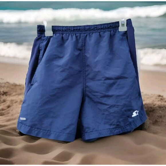Starter Dri-Star Swim Trunks Shorts Mens Small S 28-30 Navy Dark Blue Athletic - Picture 1 of 8